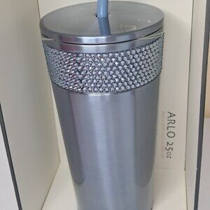 House of Harlow 1960, silver/Grey rhinestone insulated tumbler. BNWT BOX